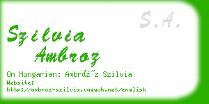 szilvia ambroz business card